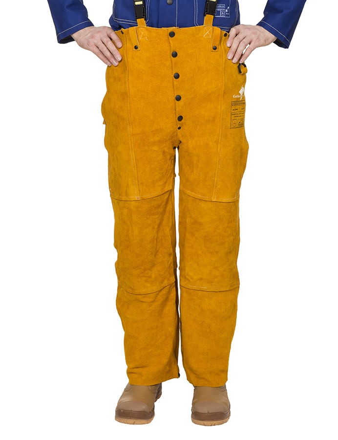 Golden Brown™ split cowleather welding pants
