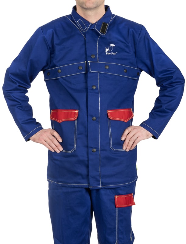 Fire Fox™ blue flame retardant cotton welding jacket