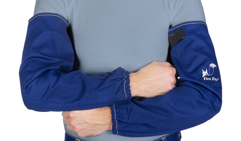 Fire Fox™ blue flame retardant cotton welding sleeves (pair)