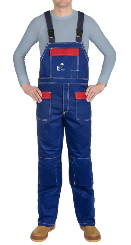 Fire Fox™ blue flame retardant cotton welding overall