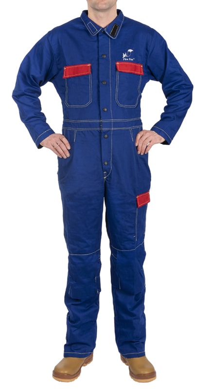 Fire Fox™ blue flame retardant cotton welding coverall