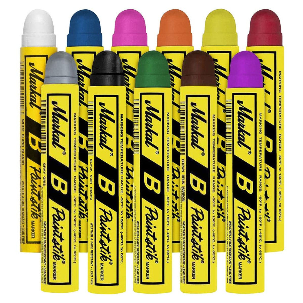 Tire Chalk Paintstik B Markers White - 12 Pack Industrial Paint Markers For All Surfaces B Paintstik Markers