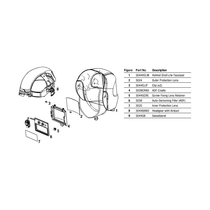 SWP Proline Air Fed Helmet Spares