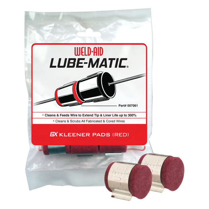 Weld Aid Lube-Matic Red Kleener Pads (Pack of 6)
