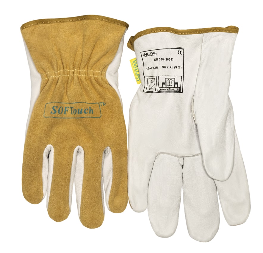 SOFTouch™ driver model glove with extra fingertip sensitivity with soft top grain palm and side split back cowhide