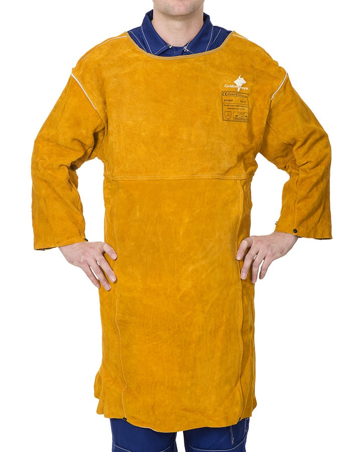 Golden Brown™ split cowleather welding shoulder apron