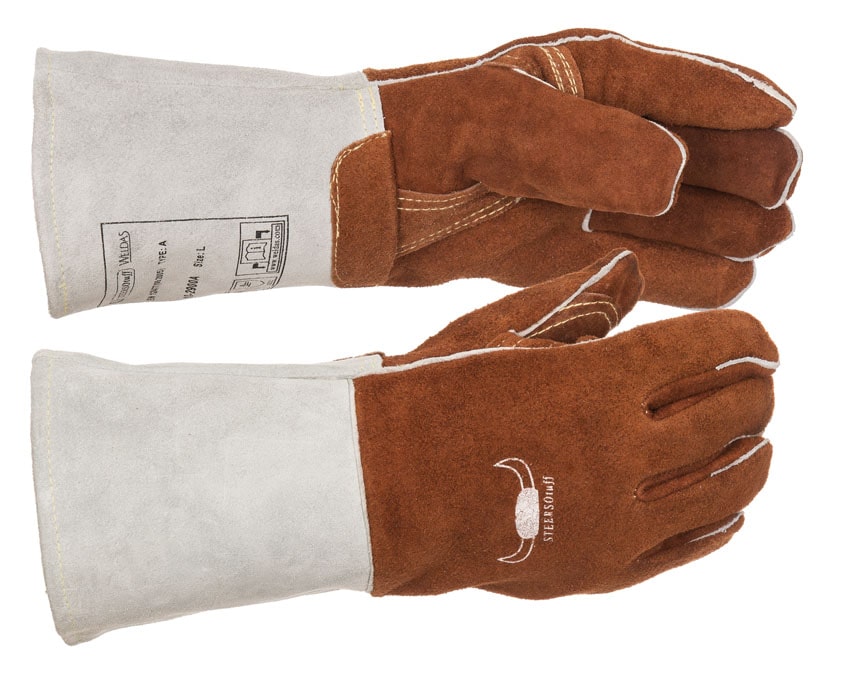STEERSOtuff®, Wool and COMFOflex® lined welding glove made of cow split leather for high heat welding