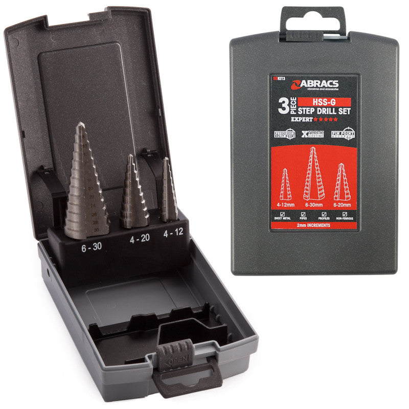 Abracs HSS-G Step Drill Set (3 Piece)